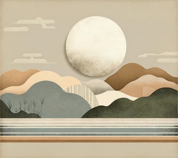 Japandi Moon Landscape