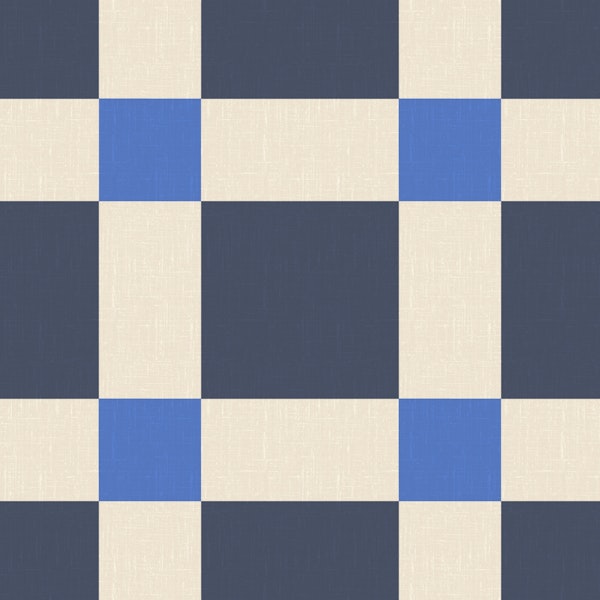 Navy Cream Buffalo Check
