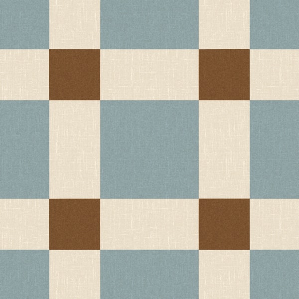 Soft Blue Cream Rustic Checks