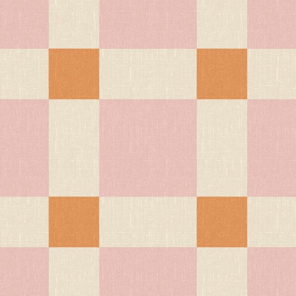 Blush and Cream Gingham