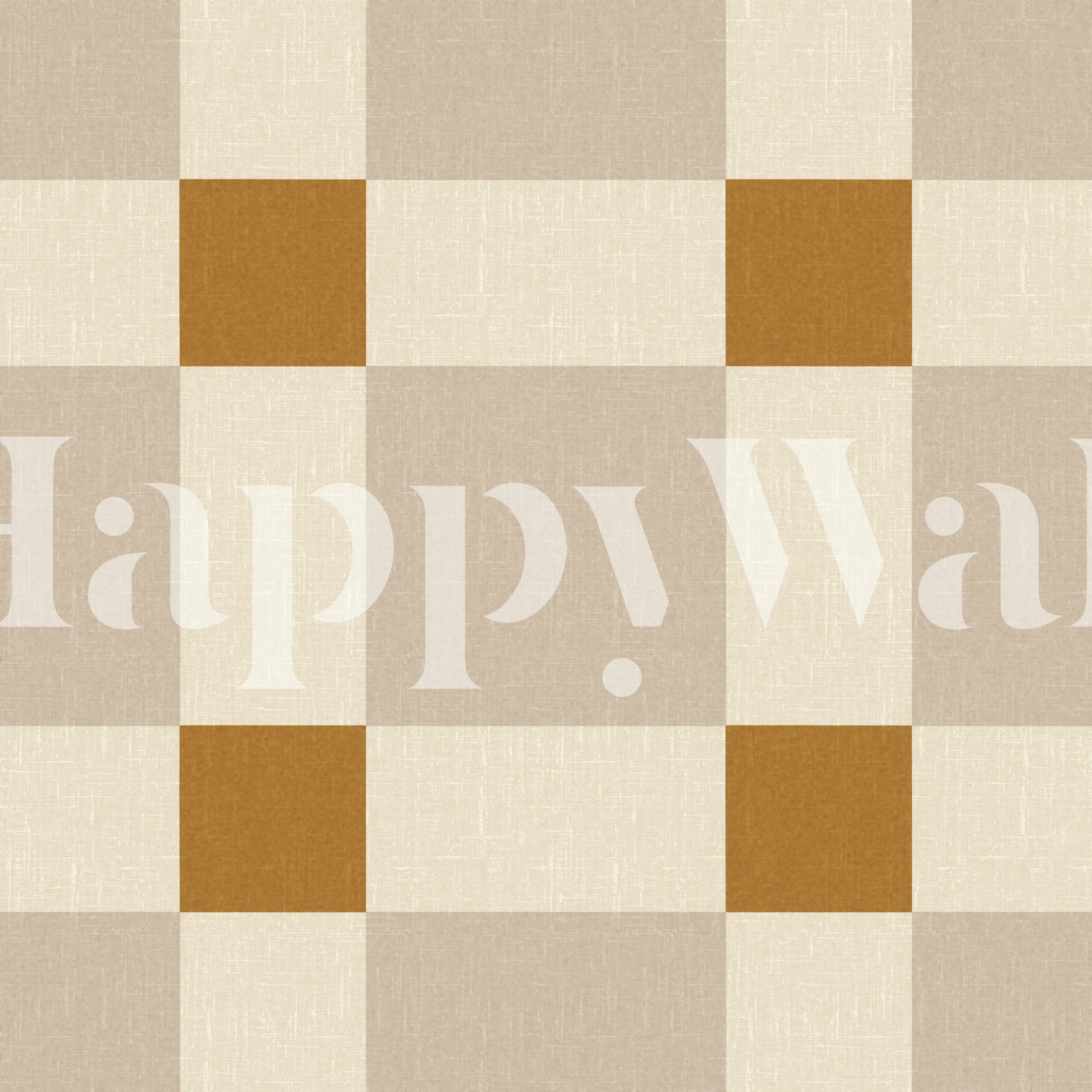 Tan Cream Checkered Wallpaper | HappyWall