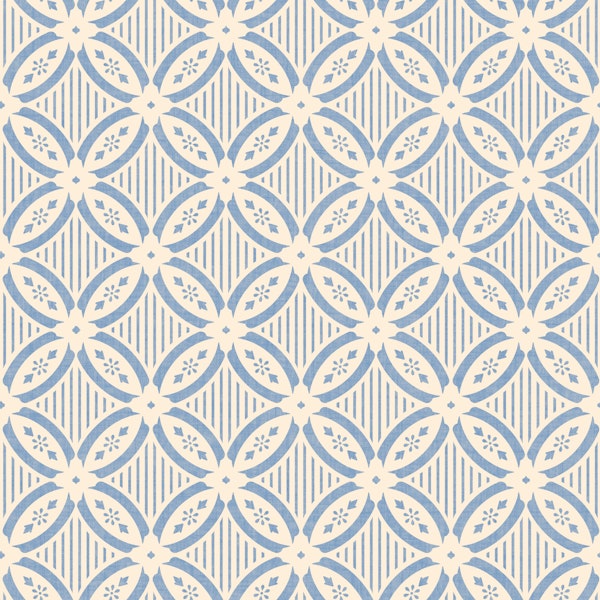 Lattice block print texture - blue & white