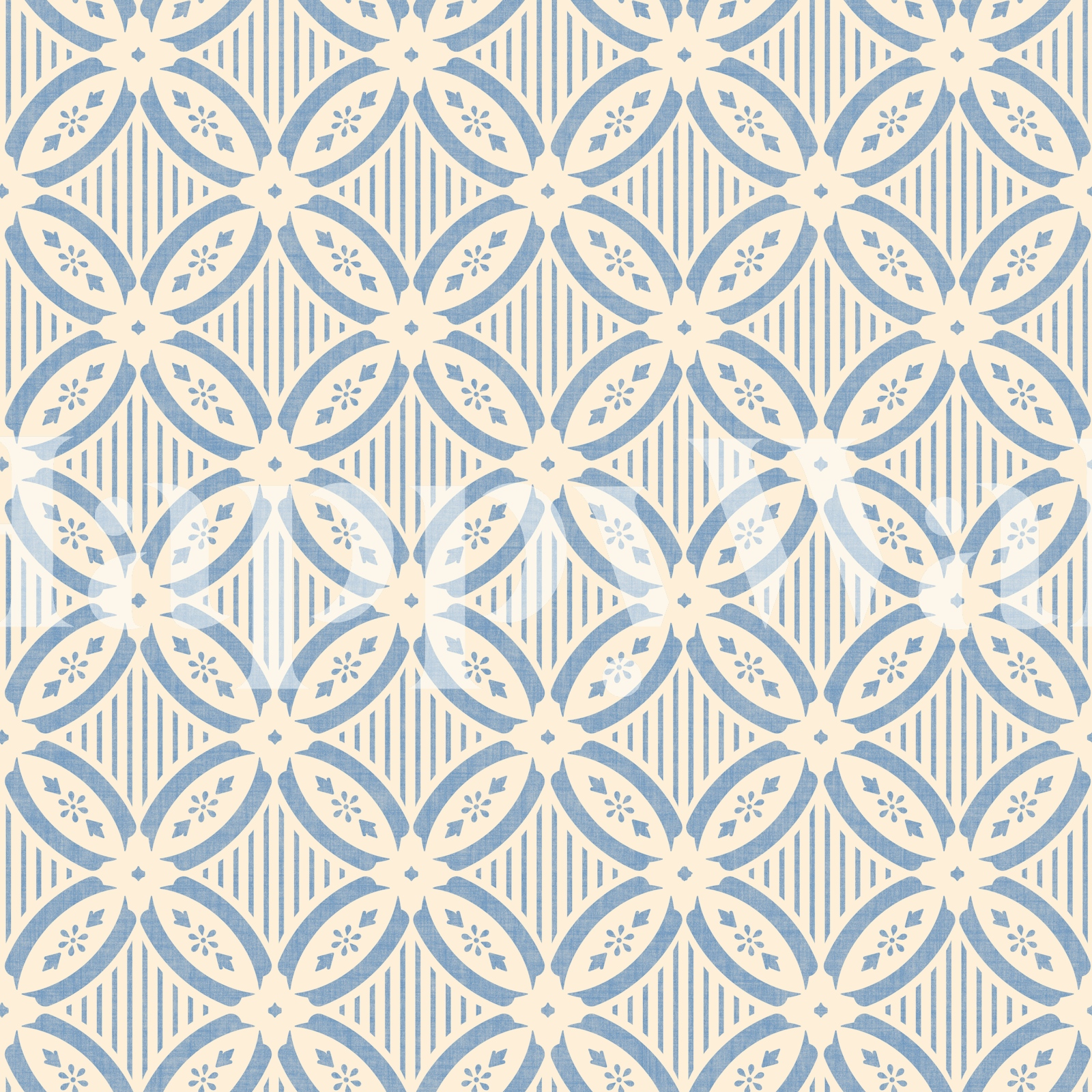 Lattice block print texture - blue & white