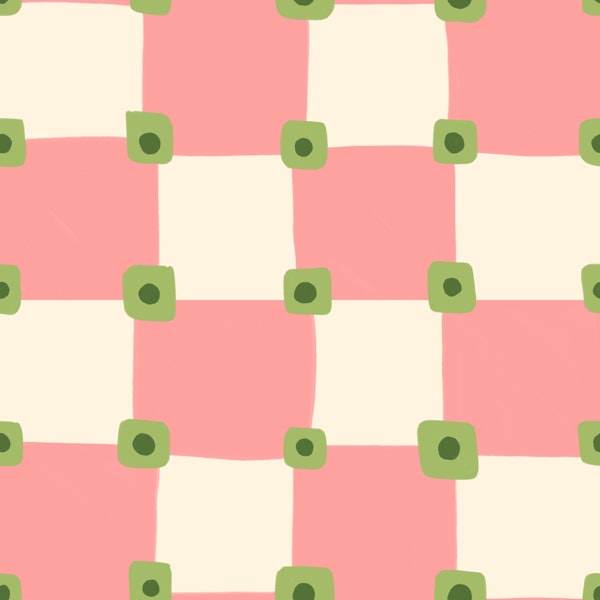 Hand Painted Pink Checkerboard