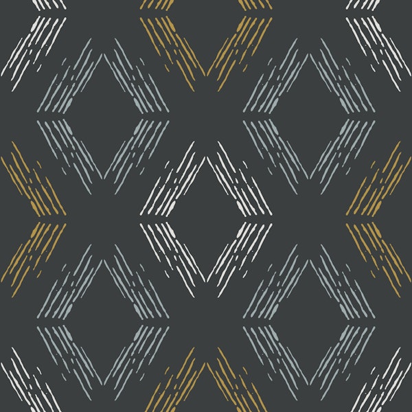 Boho Ikat Trellis Charcoal