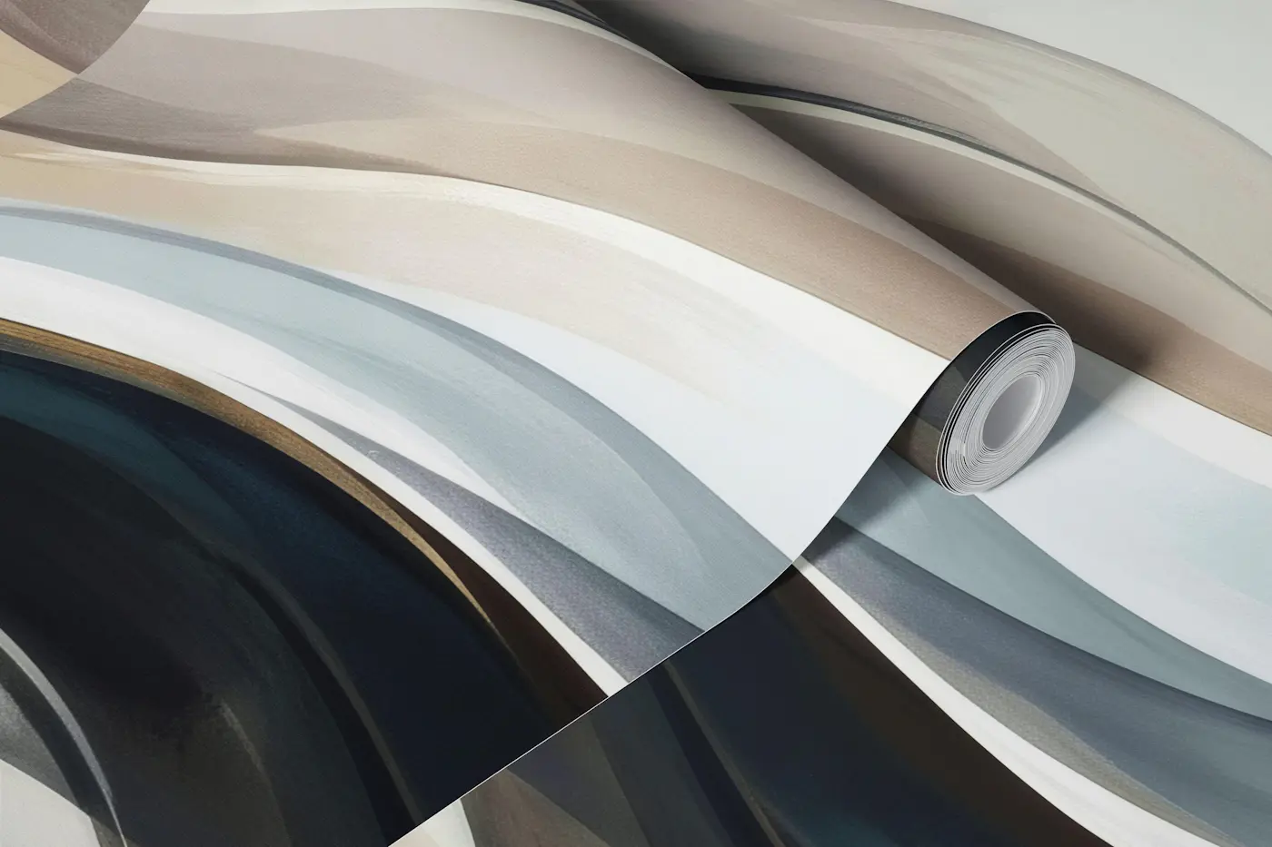 Modern Abstract Wave Neutrals wallpaper roll