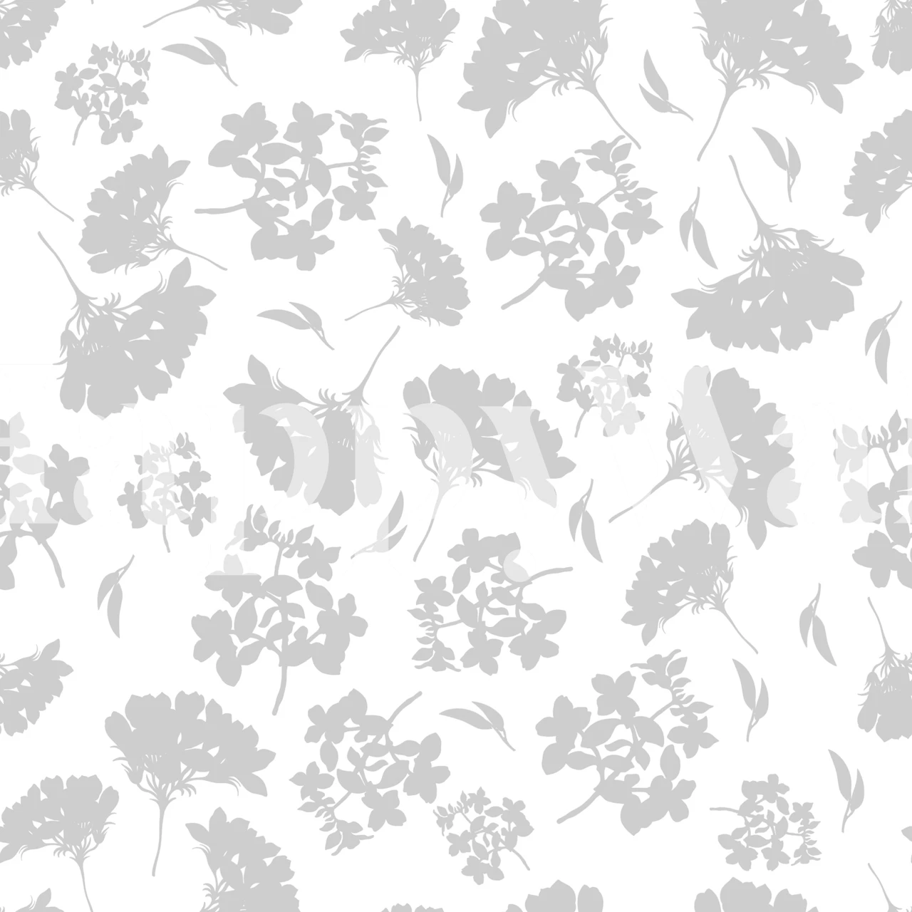 Soft gray floral silhouette wallpaper design