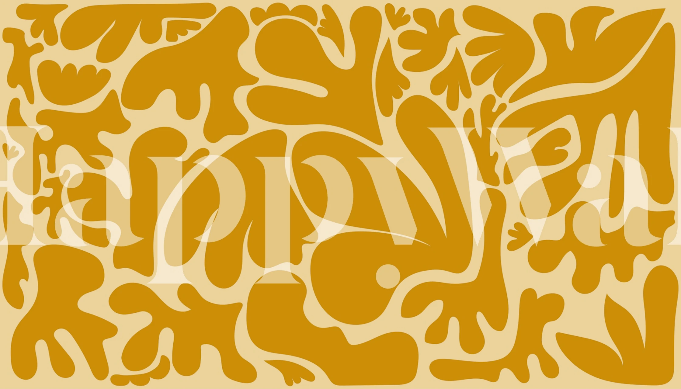 Mid Century Mustard Abstract wallpaper