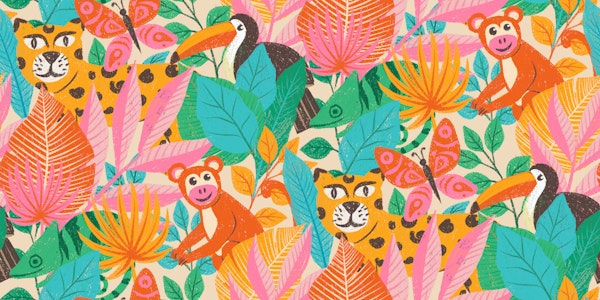 Bright Colorful Jungle Animals