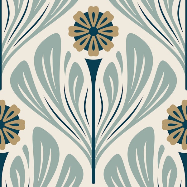 Scandi Folk Daisy in Teal Brown - S