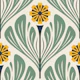 Scandi Folk Daisy in Green Yellow - S