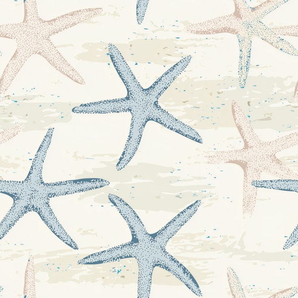 Nautical Starfish on Sandy Shore Pattern L