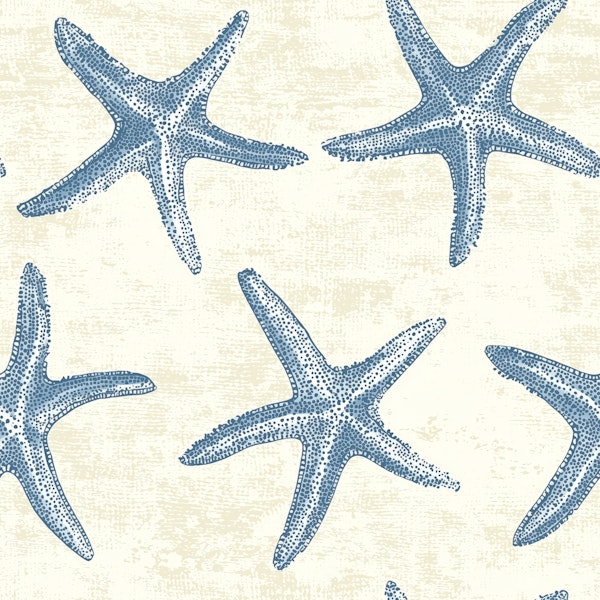 Indigo Starfish Coastal Pattern L