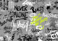 Black White Graffiti Wall Style wallpaper
