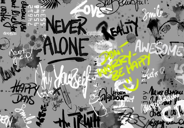 Black White Graffiti Wall Style