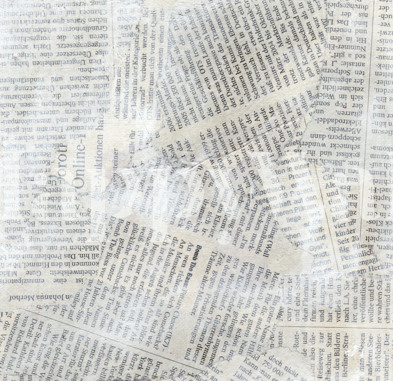 Faded newspaper texture wallpaper in a room