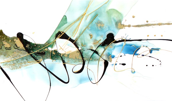 Ocean Hues Ink Drip Elegance