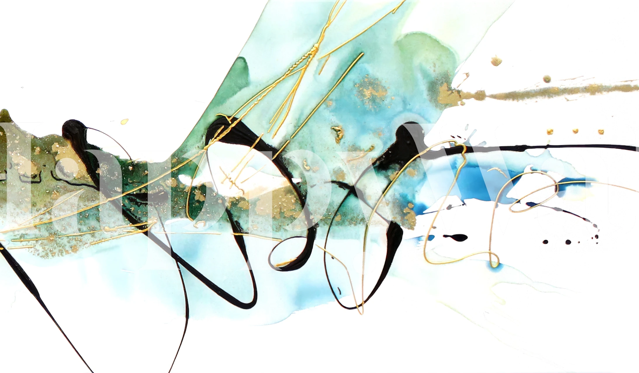 Design tapety Ocean Hues Ink Drip Elegance