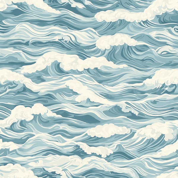 Vintage Nautical Waves Pattern M