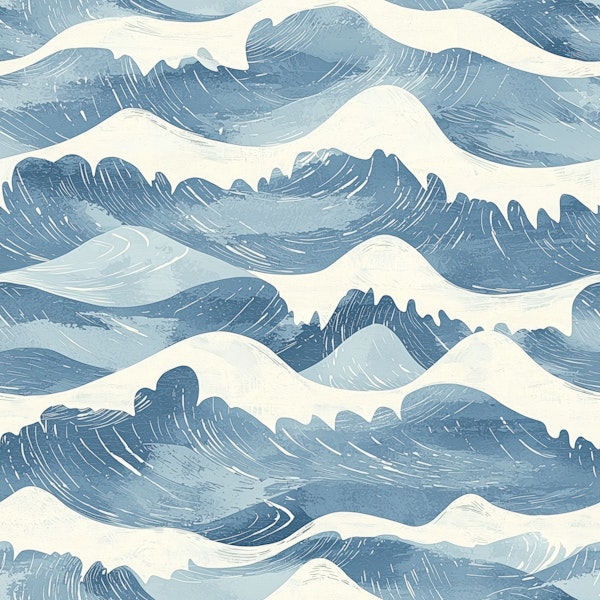 Navy Blue Rolling Waves Pattern M
