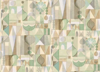 Light Green Mid Century Geometric Collage tapeet