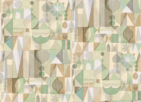 Light Green Mid Century Geometric Collage
