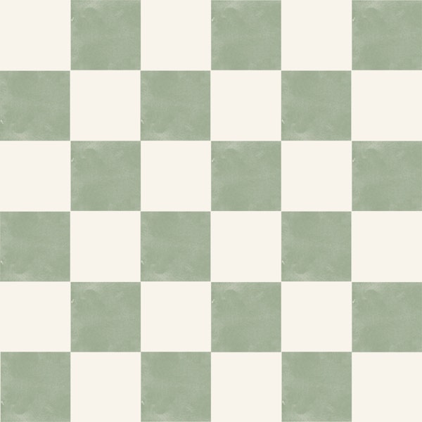 Sage Green and White Checkerboard