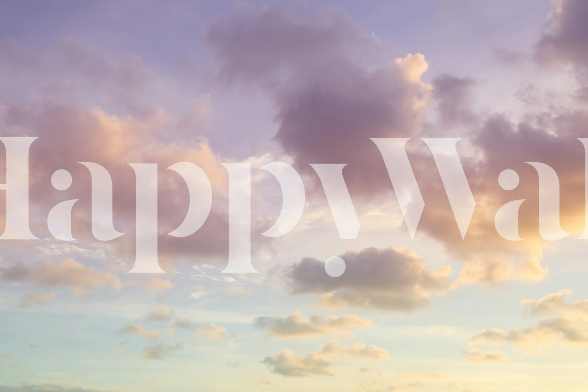 Dreamy Caribbean Clouds 8 - Unicorn Colors behang in een kamer