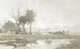 Country River Landscape - Faded Antique