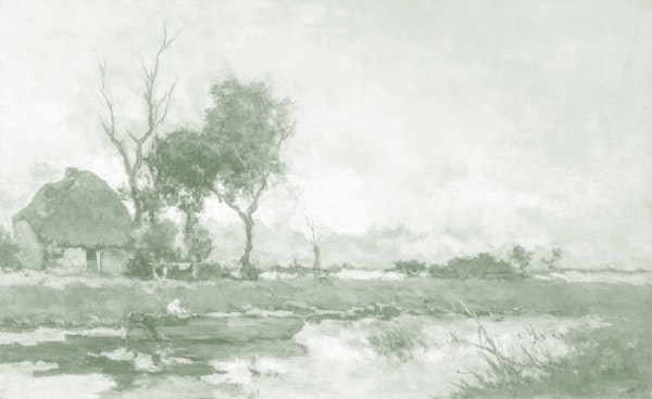 Country River Landscape - Calming Green