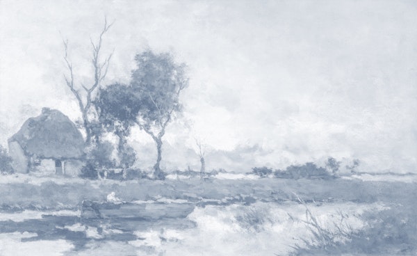 Country River Landscape - Tranquil Blue