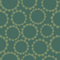 Daisy Circles - Khaki green monochrome Medium tapeta