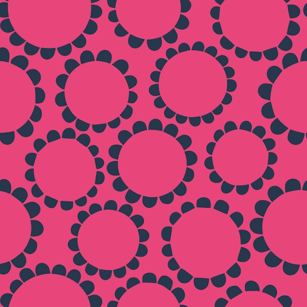 Daisy Cirsles - deepnavy on hot pink - medium