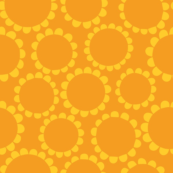 Daisy Circles - clementine orange monotone M
