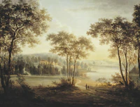 Ethereal Antique Landscape - Golden Hour wallpaper
