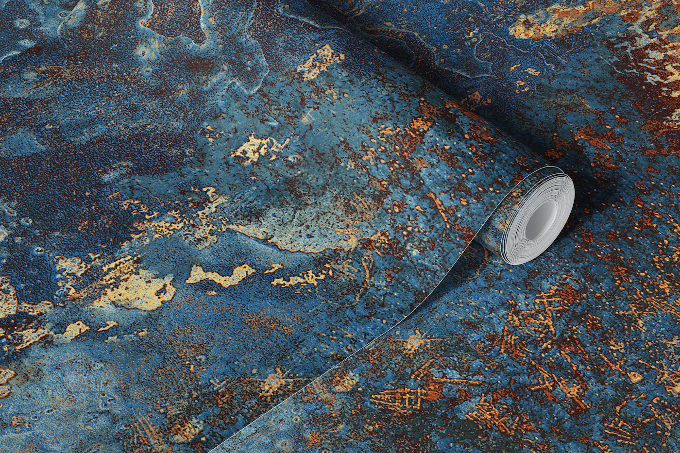 Rusty Blue Patina Texture wallpaper roll