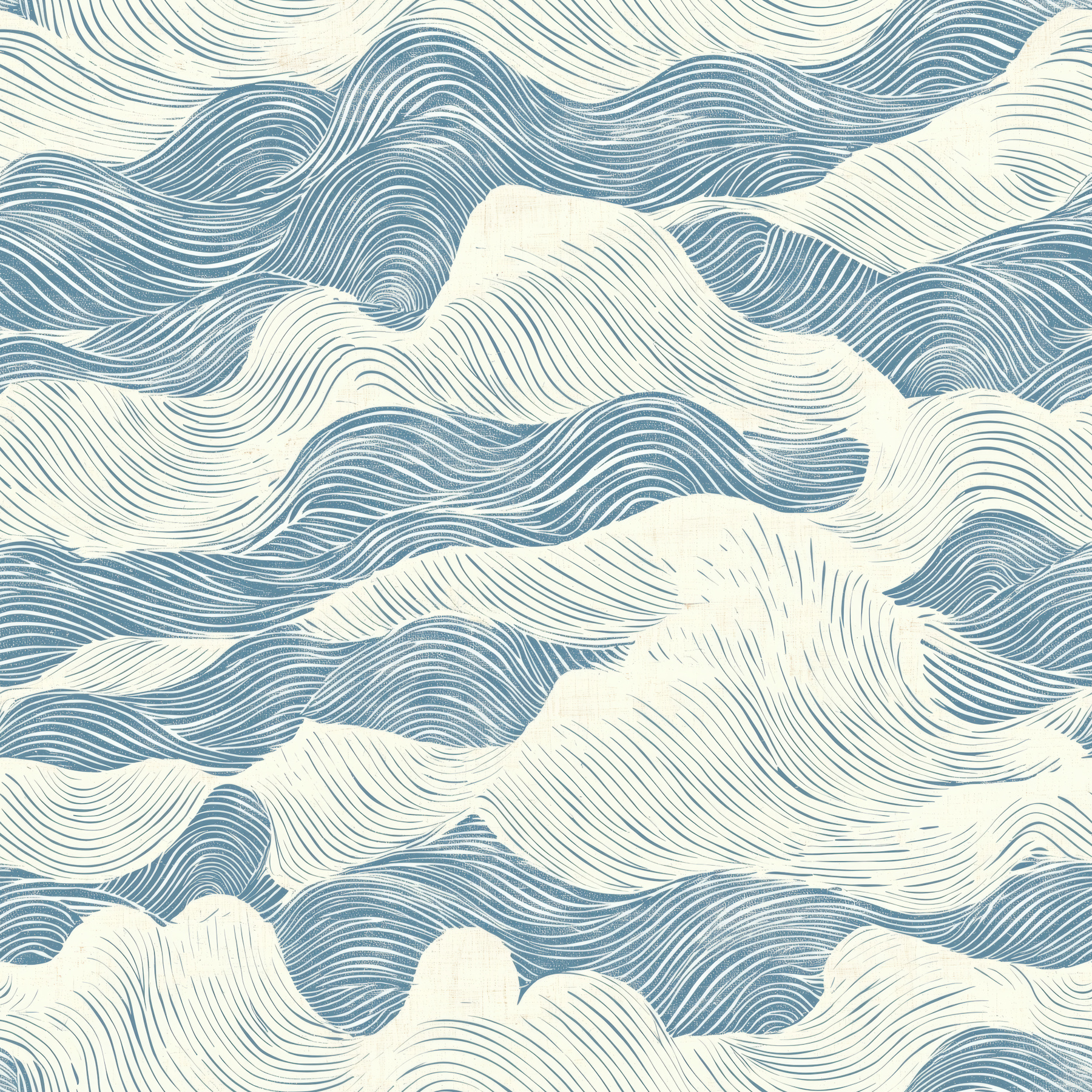 Nautical Indigo Wave Flow Pattern M - Happywall