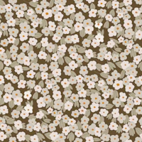 Retro Floral Olive Brown wallpaper