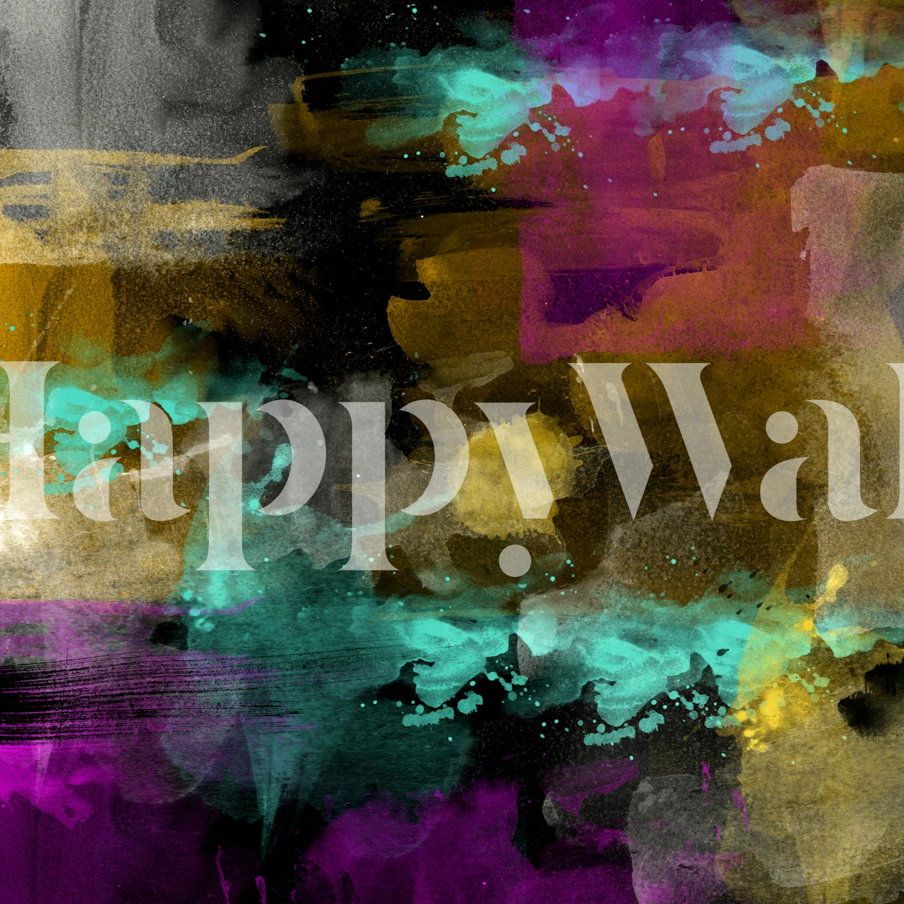 Urban Ink Splash Texture wallpaper in a room
