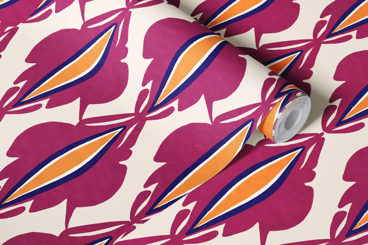 Hand Painted Ikat Shapes wallpaper roll