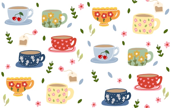 Coffee Cups and Flowers