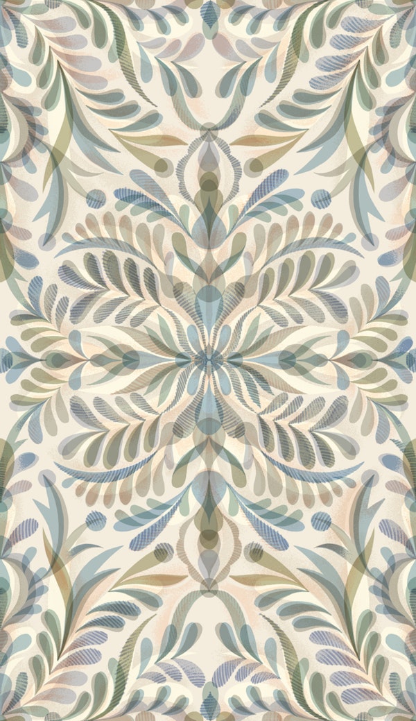 Vintage Floral Damask Soft Blue