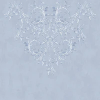 Botanical Leafy Garland - Misty Blue behang
