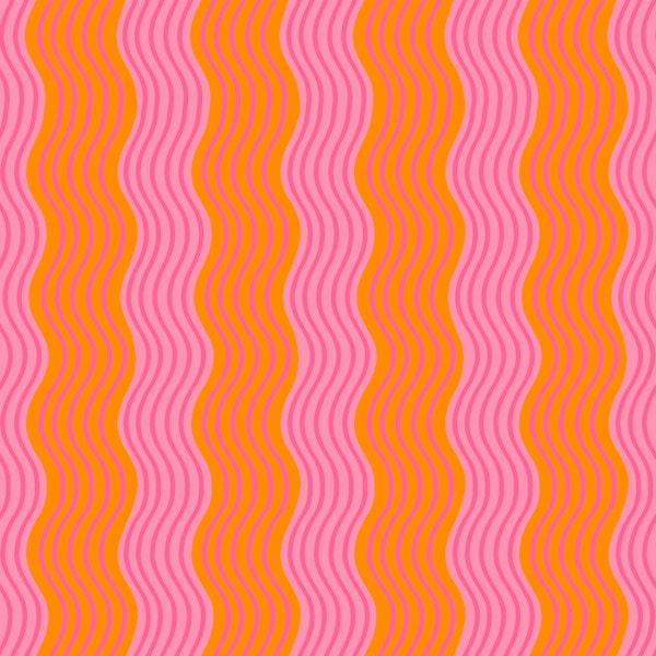 Pink and orange wavy stripes
