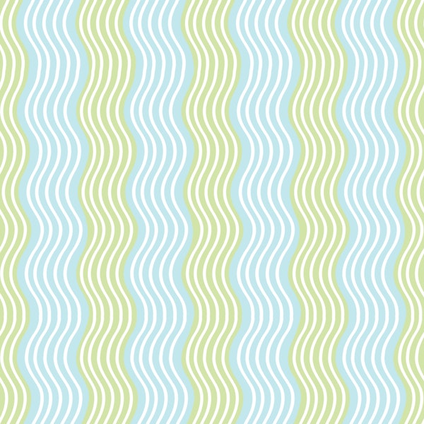 Mint and green wavy stripes