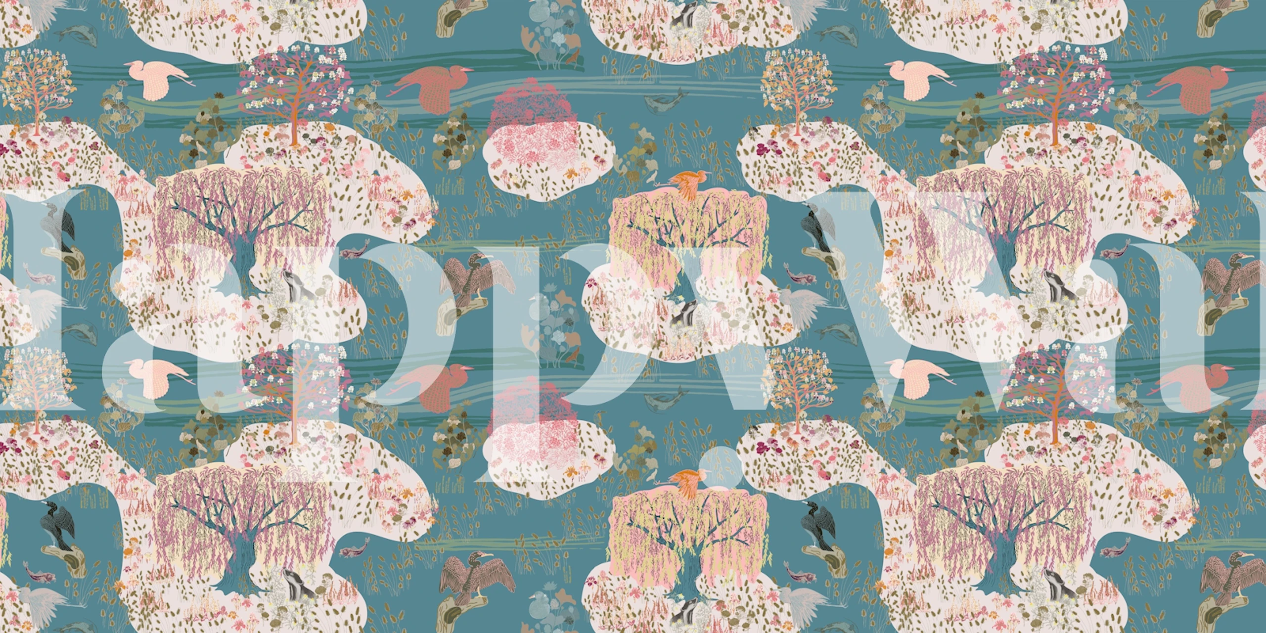 River Life Big Scale wallpaper in a room setting