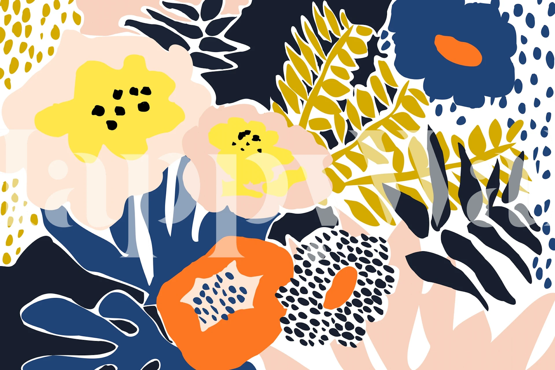 kolorowa tapeta kwiatowa w pokoju