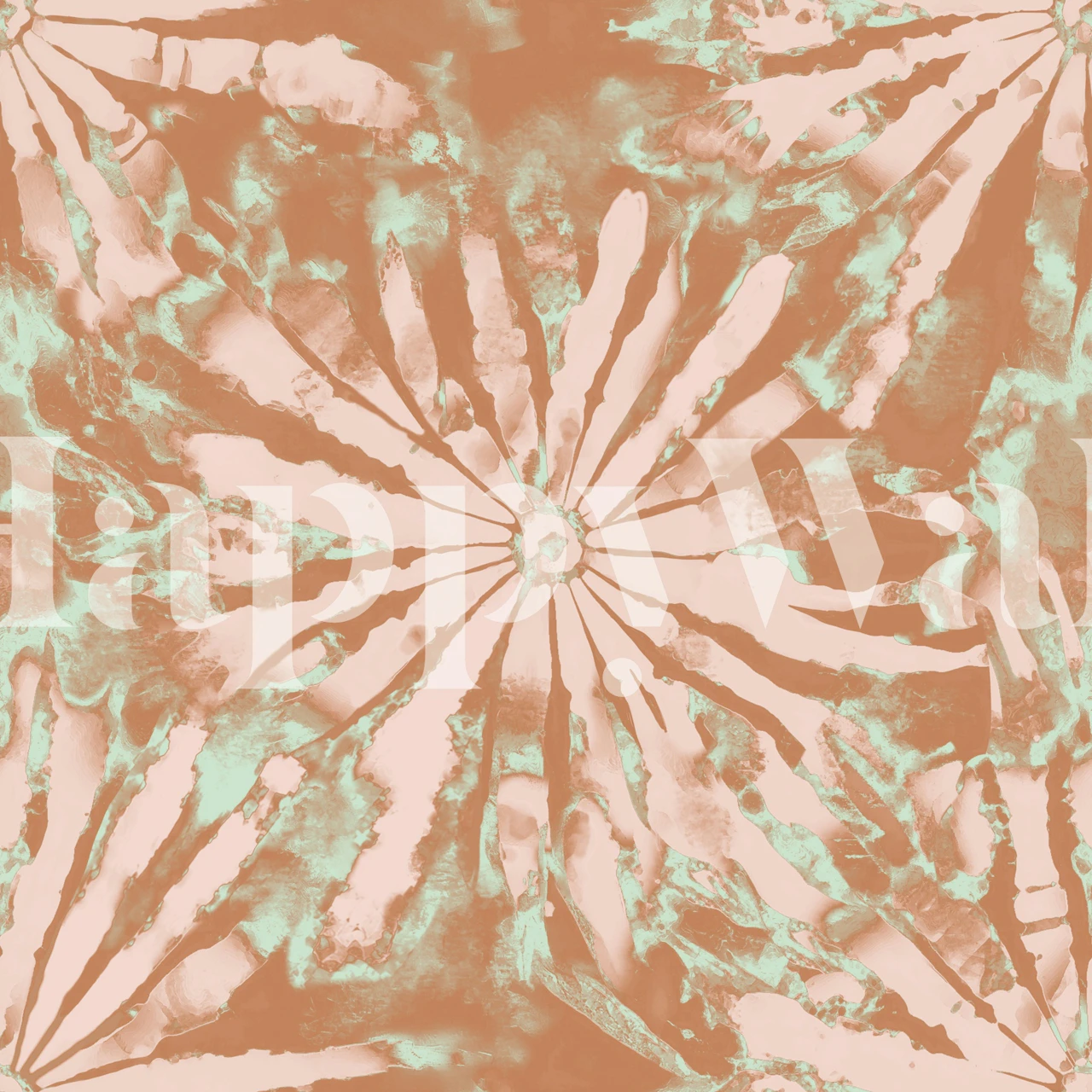 Peach Mint Tie Dye Burst tapete
