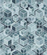 Denim Blue Grey Isometric Cubes Large
