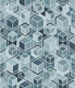 Denim Blue Grey Isometric Cubes Small
